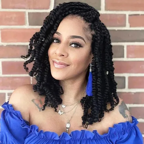 Vista 35 de Fulcrum Pelo de ganchillo Passion Twist de 8 pulgadas, 9 paquetes de cabello pretrenzado y prerrizado para mujeres negras (8 pulgadas