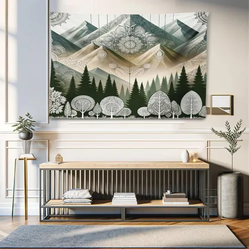 Vista 77 de Ambesonne Tapiz bohemio, diseño floral de bruja, luna y mariposa con adornos de mandala, decoración de tela para colgar en la pared para dormitorio