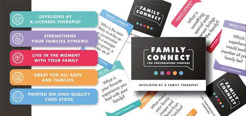 Vista 2 de 100 tarjetas de conversación para niños, preguntas atractivas y iniciadores de conversación, juegos de cartas familiares para fortalecer la relación
