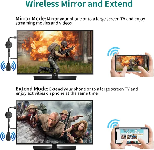 Vista 11 de Adaptador Dongle de Visualización HDMI Inalámbrico 4K 1080P, Transmisión WiFi de Películas, Receptor para i-Phone, i-Pad, iOS, Android, Tablet, Negro