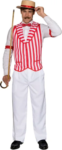 Vista 3 de Forum Novelties - Chaleco cuarteto para peluquería, rojo y blanco, talla XL, Como se muestra