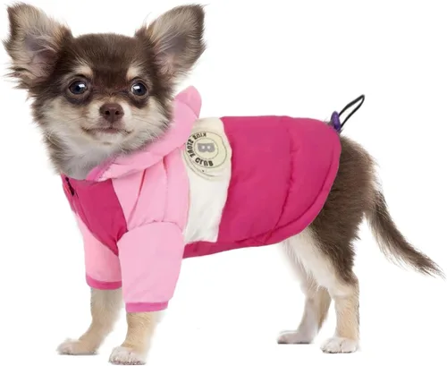 Vista 8 de Chaleco de Perro Abrigo de Invierno para Perros Pequeños Niños Niñas, Chaquetas de Plumón para Perros Sudadera con Capucha para Cachorros Abrigo