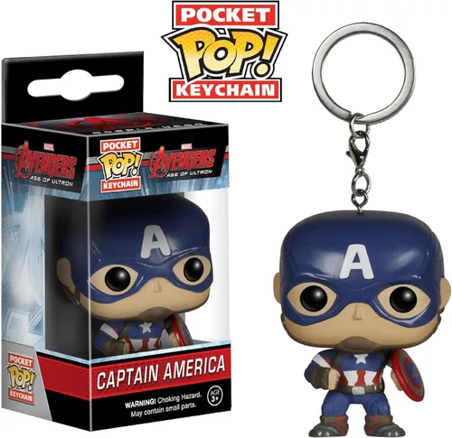Vista 4 de Funko Llavero de bolsillo pop: Marvel - Avengers 2 - Figura de acción de Cap America