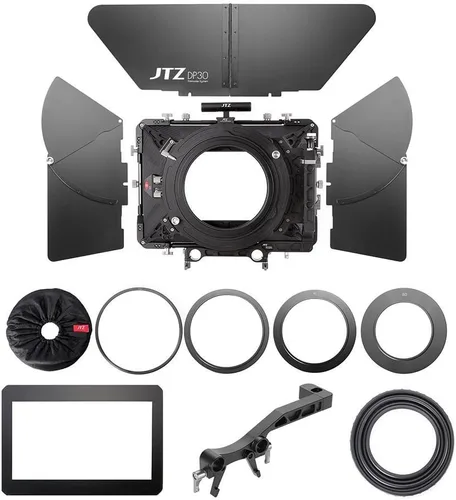 Vista 9 de JTZ DP30 Cine Lens Fibra de Carbono 4x4 Swing-Away Caja Mate con 0.591 in/0.748 in Rod Rail Rig para Sony FS5 FS7 ARRI RED Canon C100 C200 C300 BM D