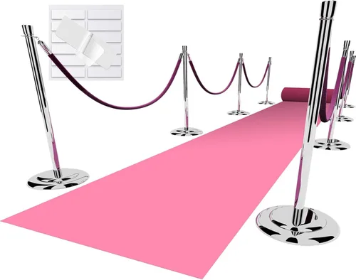 Vista 11 de EZLucky Corredor de Alfombra Roja para Fiestas, 2.6 x 15 pies, Tela No Tejida de Fieltro de 130 GSM, Alfombra Roja de Hollywood para Eventos