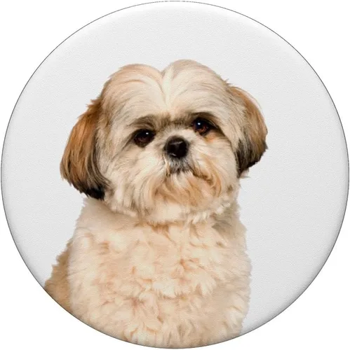 Vista 3 de Shih Tzu popsocket agarre y soporte para teléfonos y tabletas, Shih Tzu, Negro