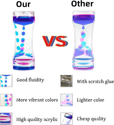 Vista 5 de Oneshow Liquid Motion Bubbler - Juguetes sensoriales coloridos de aceite y agua, reloj de arena, temporizador, actividad, juguete fidget para niños