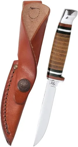 Vista 5 de Funda de piel pequeña para cuchillo de cazador