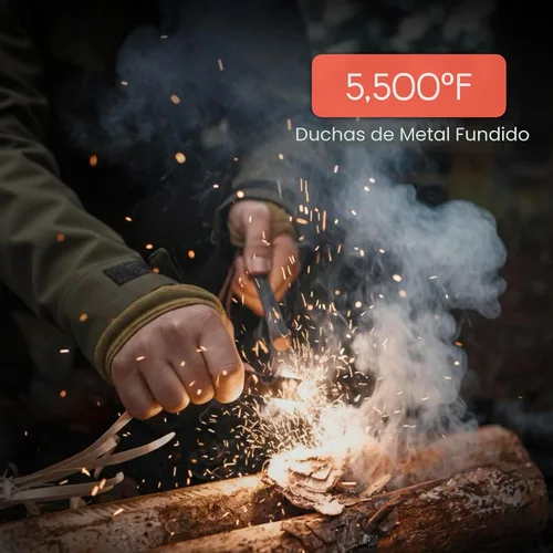Vista 6 de überleben Hexå Ferro Rod Fire Starter Survival Tool – Up to 20,000 Strikes, 1/2" Thick Hexagon Fire Steel with Multi-Tool Striker & Lanyard