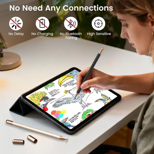 Vista 5 de Lápiz óptico (2 unidades), lápiz óptico para pantallas táctiles, lápiz digital universal de alta precisión sensibilidad, lápiz óptico para Android