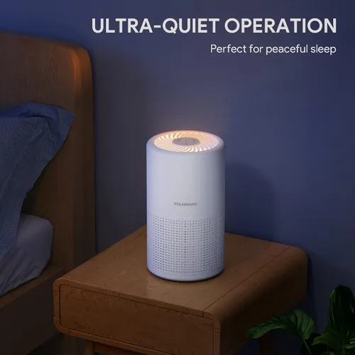 Vista 6 de FULMINARE Purificadores de aire para dormitorio H13 True HEPA filtro de aire, limpiador de aire silencioso con luz nocturna, purificador de aire
