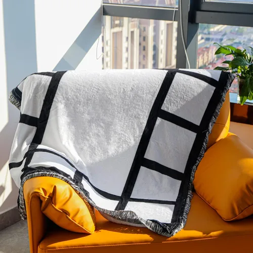 Vista 8 de Manta de sublimación en blanco de 53 x 41.3 pulgadas, fotos personalizadas, 15 paneles, regalos para familiares y amigos en Navidad, boda, día
