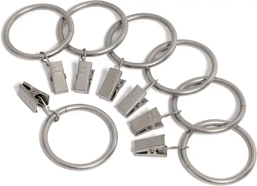 Vista 5 de HD6063 Paquete de 14 anillos de cortina con clips, 2.5 pulgadas de diámetro interior (14, latón antiguo)