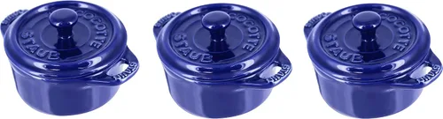 Vista 11 de STAUB Cerámica Horno holandés 3 piezas Mini Round Cocotte, Cereza