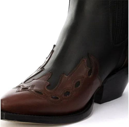 Vista 2 de Grinders Arizona Lo - Botas vaqueras de cuero unisex con tacón cubano, color negro, Negro