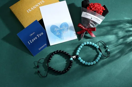 Vista 4 de XIANNVXI Pulseras para Parejas Pulseras a Juego para Él y Ella Pulseras para Regalos de Pareja
