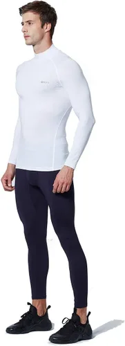 Vista 5 de EXIO EX-T02 - Camiseta de compresión de cuello alto y manga larga para hombre, con sistema de capa base