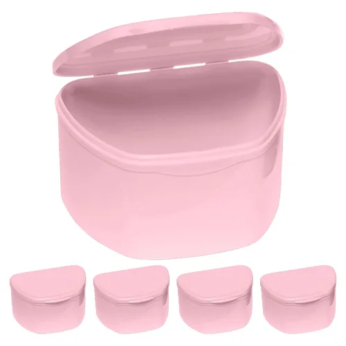 Vista 10 de Paquete de 5 cajas de dentaduras postizas, caja dental para dientes artificiales, protector bucal, protector nocturno, protectores de encías