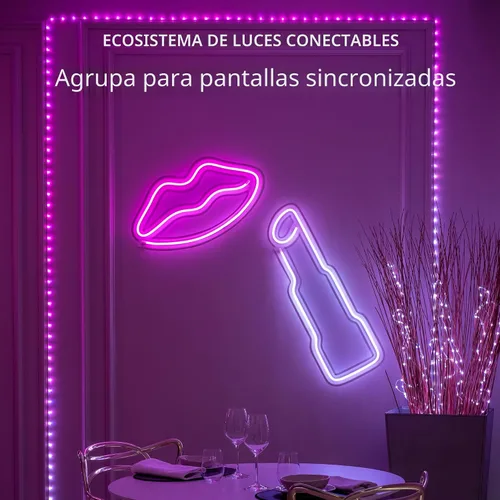 Vista 5 de Twinkly Dots Luces de Cadena LED Flexibles Controladas por Aplicación que Cambian de Color, 60 RGB (16 Millones de Colores). 60 LED / 10 Pies Cable