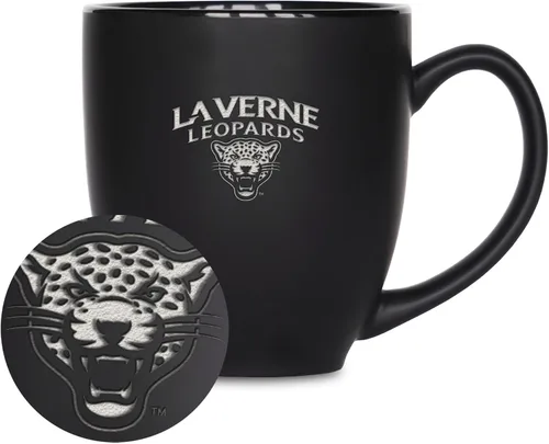 Vista 128 de Rico Industries - Taza de cerámica mate negra con grabado láser estándar de 15oz para NCAA (escuelas T & U) - Para bebidas calientes o frías