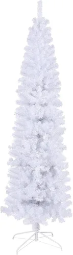 Vista 8 de Árbol de Navidad nevado flocado, árbol artificial blanco de 7 pies con 1100 ramas de PVC ecológicas, ideal para decorar el hogar, oficina, tiendas