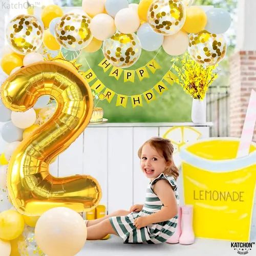 Vista 8 de KatchOn - Globos dorados en forma de números con látex, set de 0 a 9, varios tipos