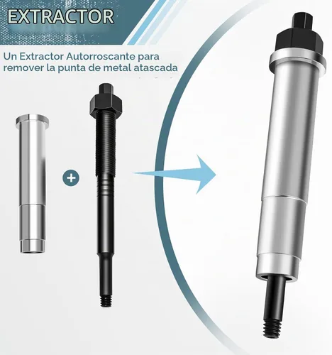 Vista 4 de Extractor de bujías, kit de herramientas de extracción de bujías rotas compatible con Ford Triton 5.4L 3 válvulas (3 herramientas)