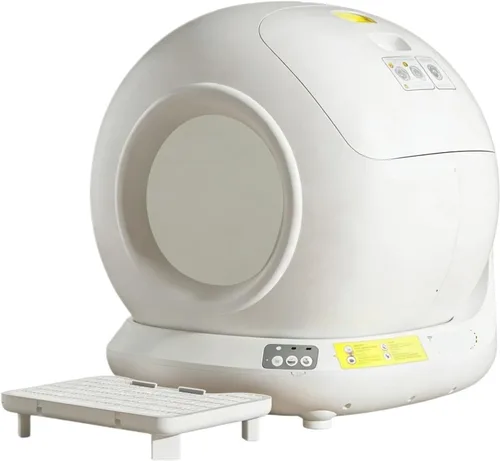 Vista 7 de Caja de arena autolimpiante para gatos de 78 litros Automática totalmente cerrada, control de aplicaciones, espacio extra grande Bandeja Blanco