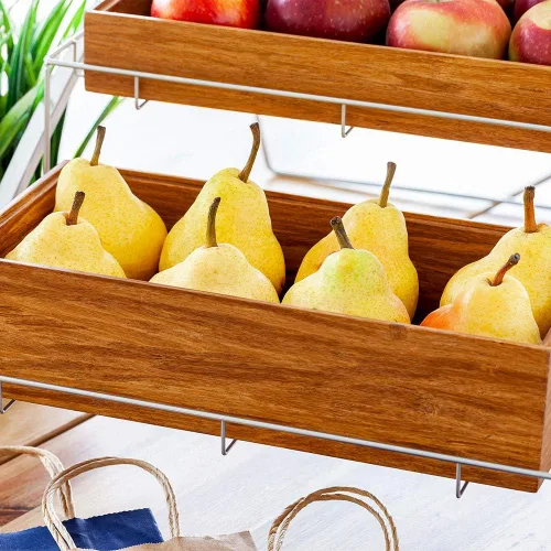 Vista 2 de Restaurantware -Eco Display Contenedor de condimentos de bambú de 13 x 6.5 x 3 pulgadas, 1 caja de especias profundas, extragrande, no se astilla