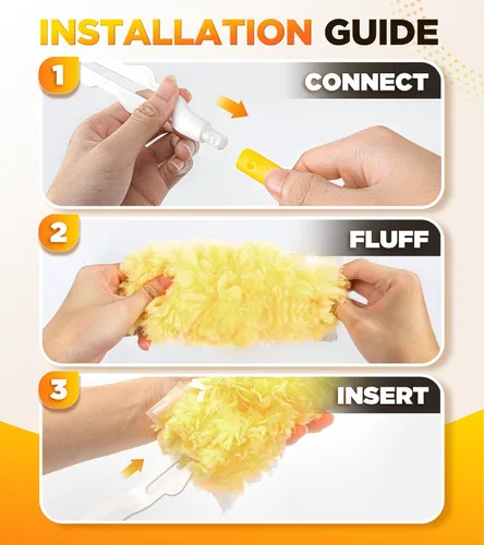 Vista 7 de 60 Count Heavy Duty Duster Refills for Swiffer, Multisurface 360° Larger Size Dusters with 4X Microfibers, Unscented Disposable Dusters for Cleaning