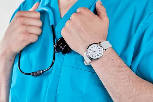 Vista 4 de Speidel Reloj para profesionales de la salud. Colores para médicos, fácil de leer, segundero, resistente al agua