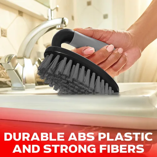 Vista 3 de Set de cepillos de limpieza de 3 piezas - Cepillo de limpieza para ducha con mango ergonómico y cerdas duraderas - Cepillo limpiador de lechada