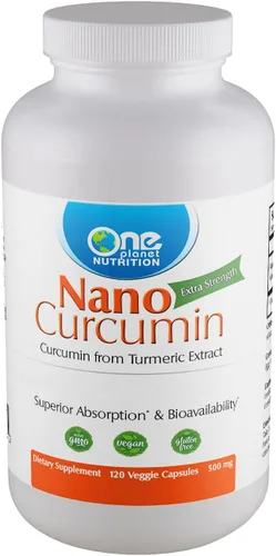 Vista 8 de One Planet Nutrition Nano Curcumina 500 mg cápsulas vegetales (60 porciones), Nano para alta absorción, apoya el bienestar general, sin OMG, vegano