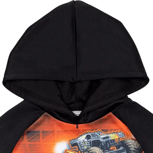 Vista 3 de Monster Jam Maximum Destruction El Toro Loco Grave Digger - Sudadera con capucha de forro polar para niños pequeños a grandes