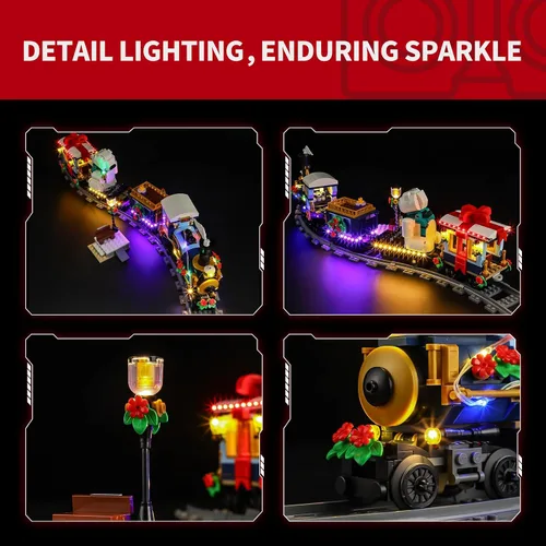 Vista 3 de BRIKSMAX Kit de luz 2.0 compatible con Lego Icons Holiday Express Train 10361 Sets de construcción - Kits de iluminación LED (solo accesorios)