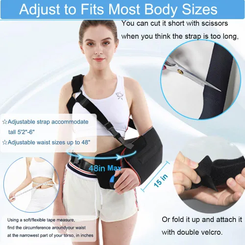 Vista 8 de Eslinga universal de abducción de hombro con almohada de abducción de 30° con correa de 3 puntos para ejercicio ajustable, inmovilizador