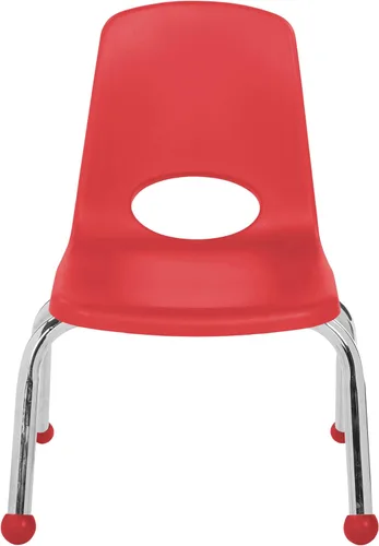 Vista 9 de FDP 15412-RD - Silla escolar apilable de 14 pulgadas con deslizadores de Rojo