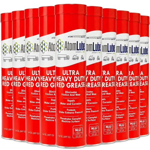 Vista 9 de AtomLube Grasa roja ultra resistente, paquete de 2 tubos de 14 onzas, lubricante impermeable y de alta temperatura, grasa para rodamientos de ruedas