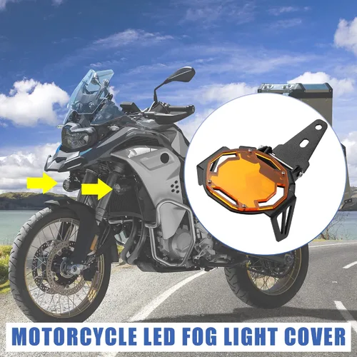 Vista 2 de Motoforti Par de la motocicleta LED antiniebla Protector Guardias OEM Foglight lámpara cubierta para BMW R1200 F800R1250 F850/GS naranja