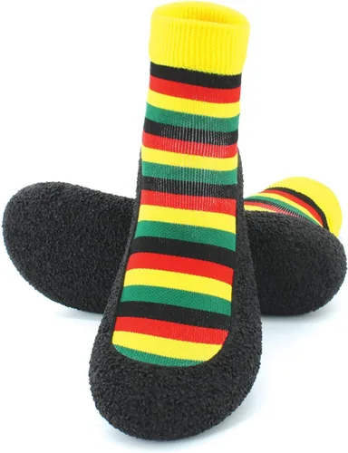 Vista 4 de Zapatos tipo calcetín descalzos para mujer y hombre, para deportes acuáticos, yoga, saltar, playa, caminar, fitness, calzado jamaicano, rasta, afro