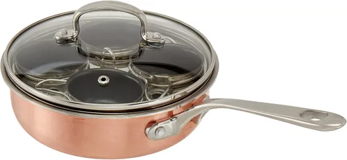 Vista 2 de 4 tazas de acero inoxidable de tres capas profesional cazador escalfador de huevos con tazas antiadherentes para huevos perfectamente escalfados