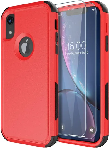 Vista 12 de Diverbox Funda para iPhone XR [Protector de Pantalla de Vidrio Templado] [A Prueba de Golpes] [A Prueba de Caídas] Funda de Teléfono de Protección