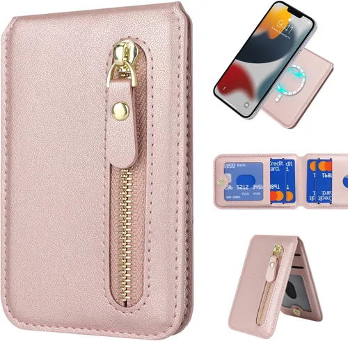 Vista 6 de Cavor Compatible con Apple Magsafe Wallet con soporte ajustable, cartera magnética para iPhone 17/16 Pro Max/15/14 Plus/13/12 Magsafe - Tarjetero