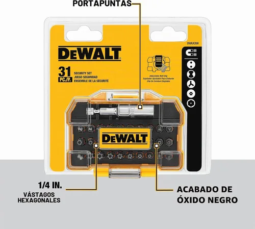 Vista 3 de DEWALT DWAX200 Juego de destornilladores de seguridad, 31 piezas (Paquete de 5)