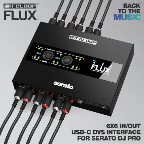 Vista 3 de Reloop FLUX 6x6 IN/OUT USB-C DVS Interfaz para Serato DJ Pro