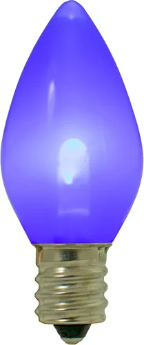 Vista 4 de EST. LEE DISPLAY L D 1902 Bombillas LED de Navidad C7 C9 estilo candelabro estable caja de repuesto de 25 (C7, azul sólido)