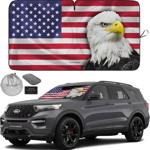 Vista 75 de Parasol de Parabrisas de Una Pieza - Parasol Cromado Líquido Plegable para Ventana Delantera de Auto para Carros SUV Camión - Protector Visor