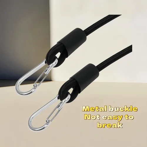 Vista 5 de 1 par de bandas de resistencia con asas y clips, bandas de ejercicio de pedal, entrenamiento de fuerza, entrenamiento de fuerza en casa, gimnasio