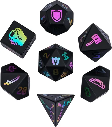 Vista 34 de UDIXI Juego de dados de piedras preciosas de amatista, dados DND de piedra de cristal D&D con estuche de regalo para juegos de rol y juegos de mesa