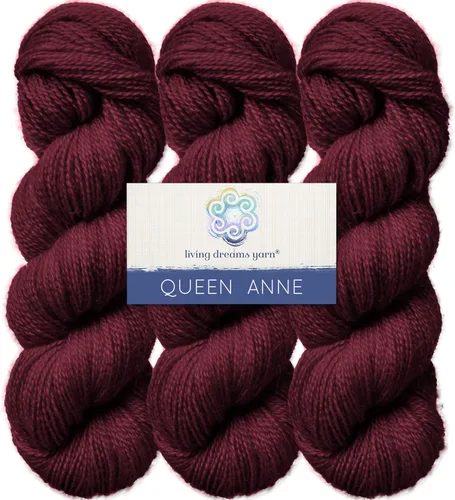 Vista 13 de Living Dreams Queen Anne LACE - Ovillo de lana 100% suave y lujosamente suave, color azul Arándano
